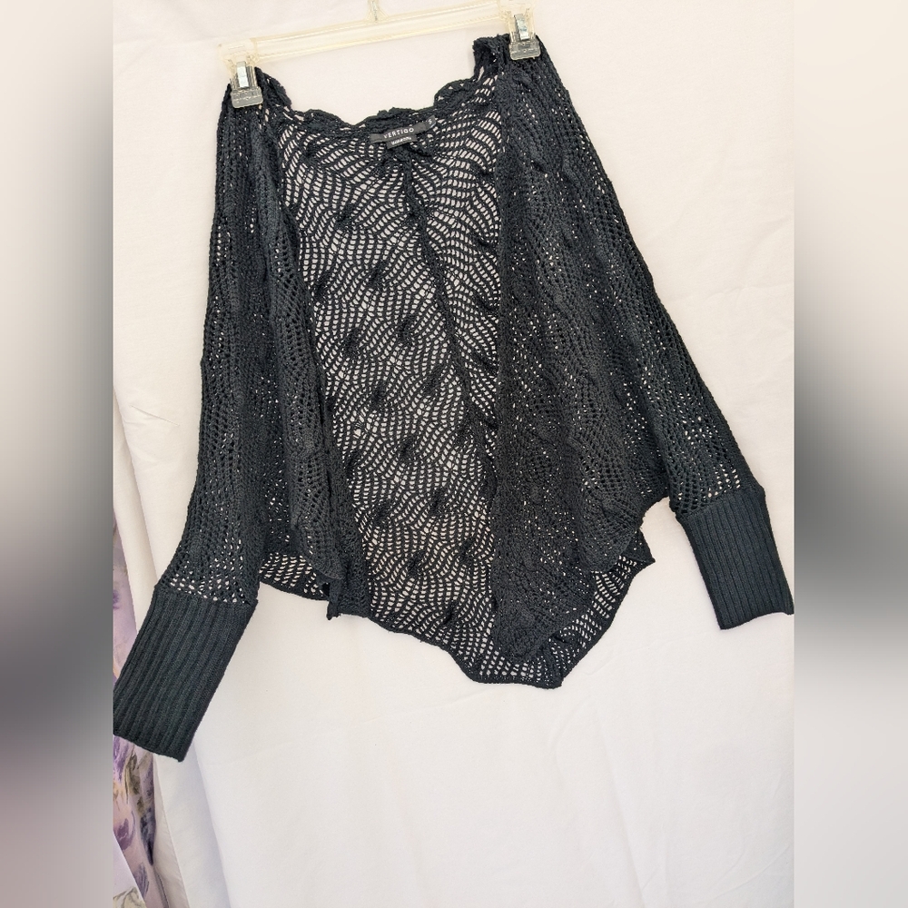 Black knit sweater wrap